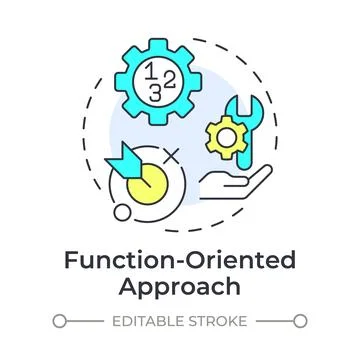 Function oriented approach multi color concept icon Stock Illustration