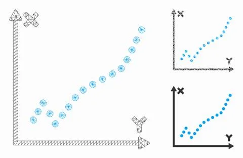 Function Plot Vector Mesh 2D Model and Triangle Mosaic Icon Illustrazione stock