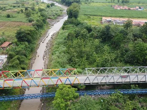 The function of the rainbow bridge in Tegal Regency Fotos Stock
