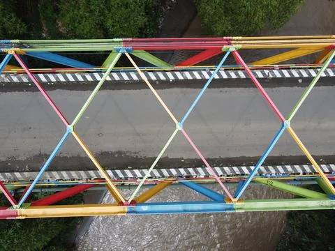 The function of the rainbow bridge in Tegal Regency Stock Photos