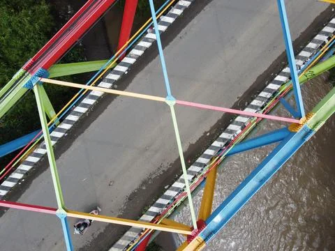 The function of the rainbow bridge in Tegal Regency Fotos Stock