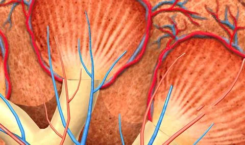 Function of the renal artery and renal vein in the kidney Illustrazione stock