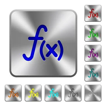 Function rounded square steel buttons Stock Illustration