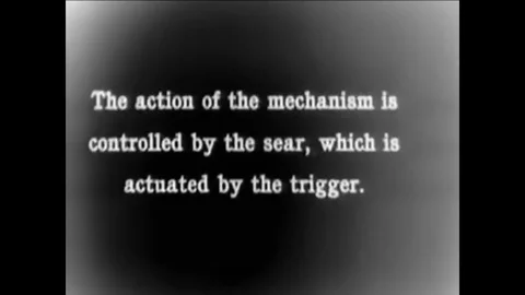 The function of the sear, trigger, and magazine of the Browning Automatic Rifle 스톡 동영상 79513944