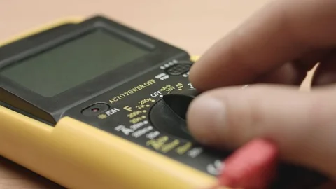 Function selection switch on digital multimeter Video stock 70789422