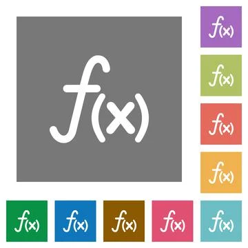 Function square flat icons 스톡 일러스트