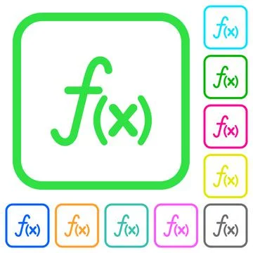 Function vivid colored flat icons icons Stock Illustration