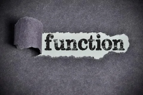 Function word under torn black sugar paper 库存照片