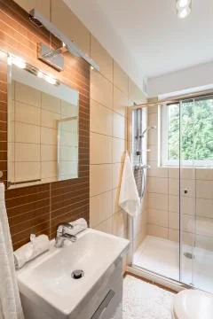 Functional bathroom design Foto stock