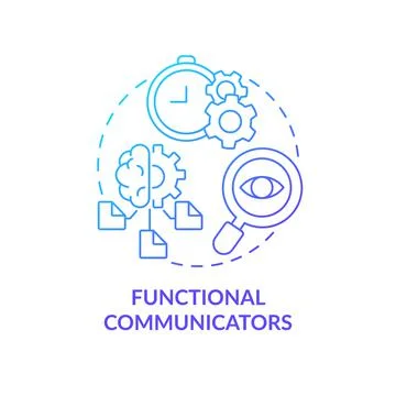 Functional communicators blue gradient concept icon Stock Illustration