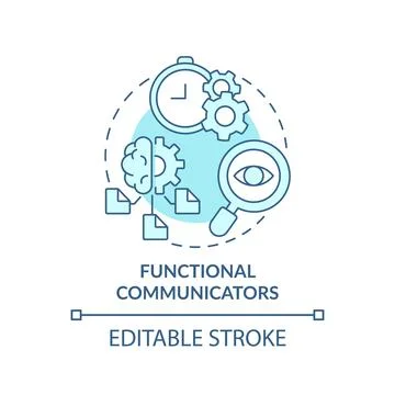 Functional communicators turquoise concept icon Stock Illustration