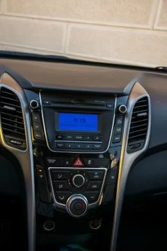 Functional control panel for a car with a lot of buttons. Foto stock