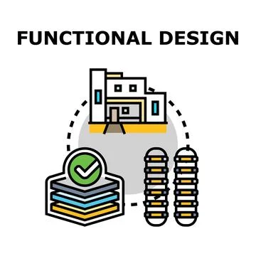 Functional design concept explaining architectural principles and engineering Stock Illustration
