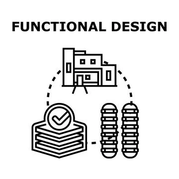 Functional design concept explaining architectural principles and engineering Ilustración de archivo