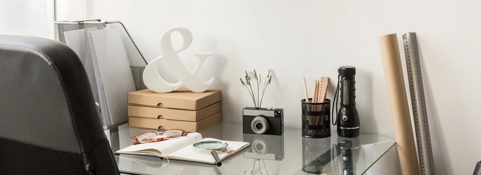 Functional desk for a man Stock Photos