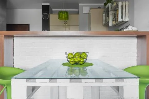 Functional dining set for two Stock Photos