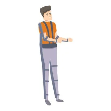 Functional exoskeleton icon, cartoon style Illustrazione stock