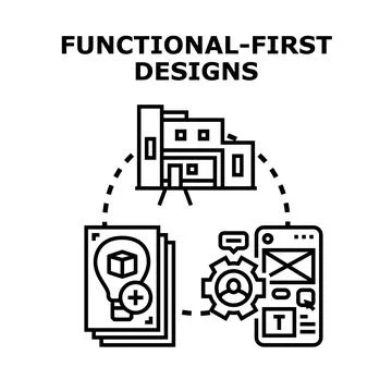 Functional first designs concept vector illustration Stock-Illustration