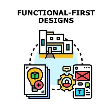 Functional first designs concept vector illustration Stock Illustration