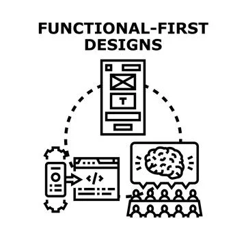 Functional first designs process and development cycle 库存插图