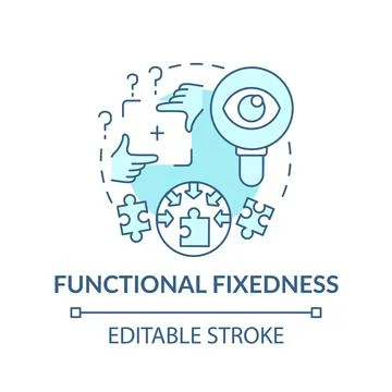Functional fixedness blue concept icon Stock Illustration