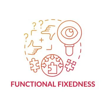 Functional fixedness red gradient concept icon Stock Illustration