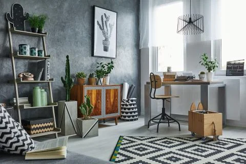 Functional flat in grey 库存照片