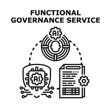 Functional governance service managing artificial intelligence and data Stockillustratie