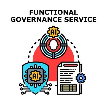 Functional governance service managing artificial intelligence and data Stock Illustration
