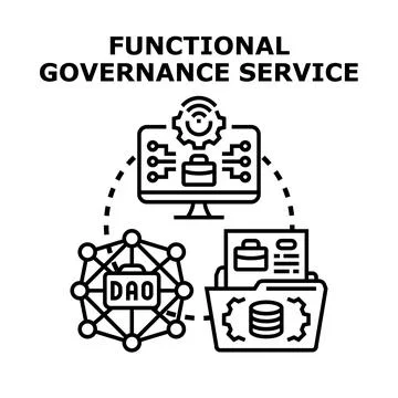 Functional governance service operating digital management system Stock Illustration