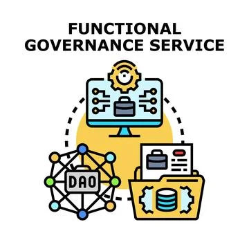 Functional governance service operating digital management system Stock Illustration