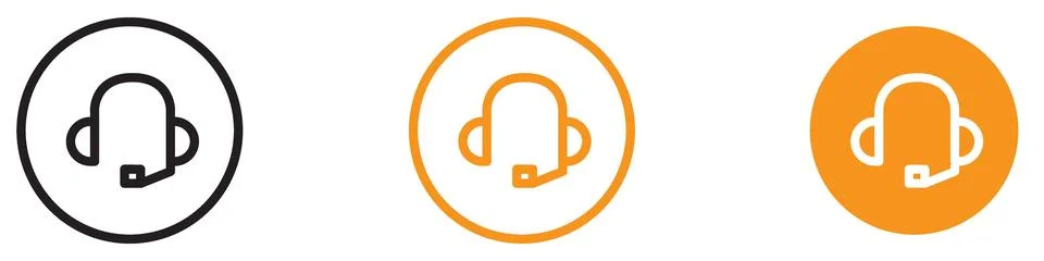Functional Headset Icon for Communication and Audio Graphics Essential for .. Stock Illustration