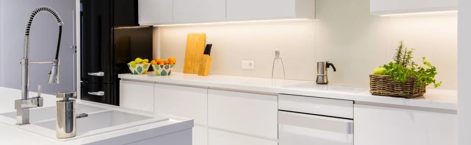 Functional kitchen with island Foto stock