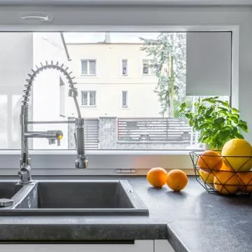 Functional kitchen sink Stock Photos