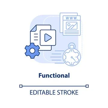 Functional light blue concept icon Stock Illustration
