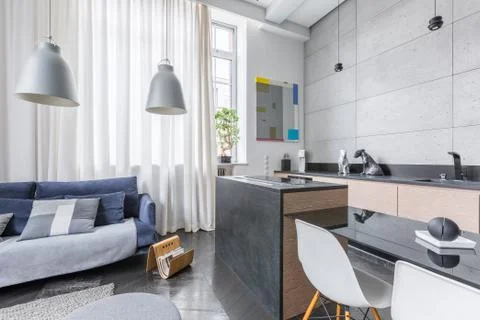 Functional loft interior Stock Photos