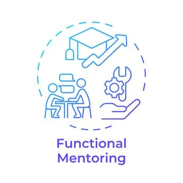 Functional mentoring blue gradient concept icon Stock Illustration