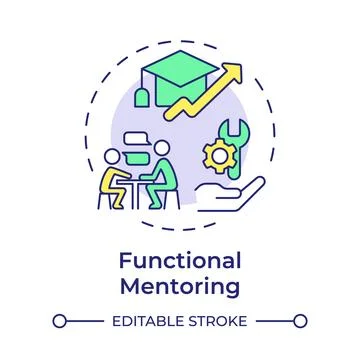 Functional mentoring multi color concept icon Stock Illustration