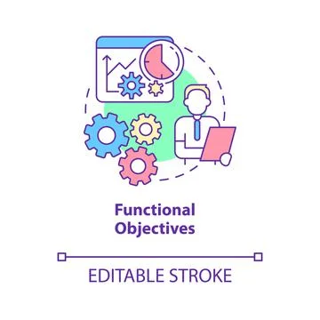Functional objectives concept icon Stock Illustration