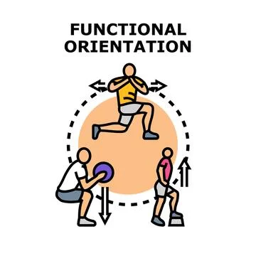Functional orientation training doing various exercises Stock Illustration