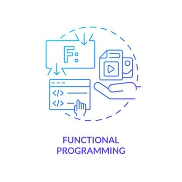 Functional programming blue gradient concept icon Illustrazione stock