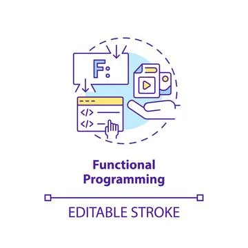 Functional programming concept icon Stock Illustration