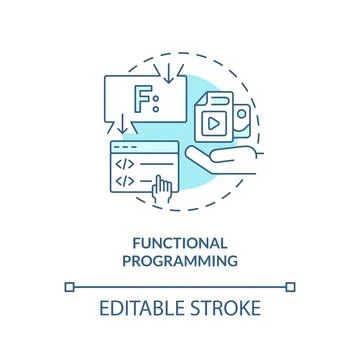 Functional programming turquoise concept icon Stock Illustration