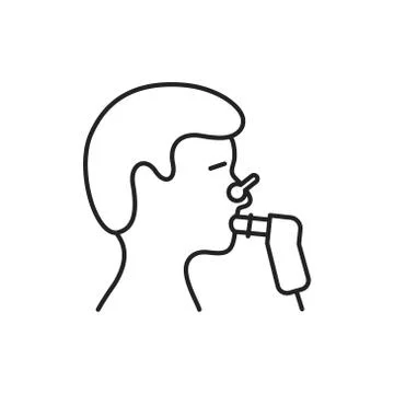 Functional pulmonary test black line icon. Medical and scientific concept. La Stock Illustration