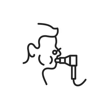 Functional pulmonary test black line icon. Outline pictogram Stock Illustration
