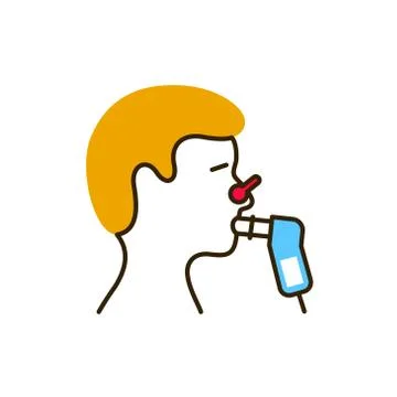 Functional pulmonary test color line icon. Medical and scientific concept. La Stock Illustration