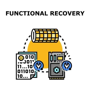 Functional recovery process restoring corrupted data and system Stock Illustration