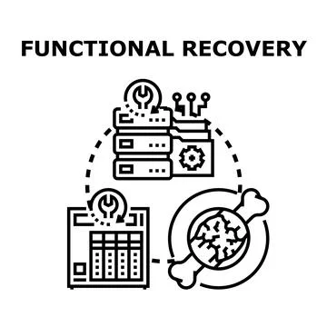 Functional recovery vector concept illustration designing software system Ilustração Stock