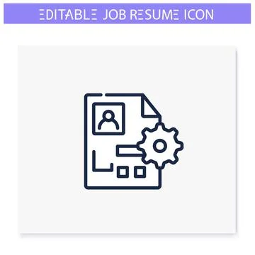 Functional resume line icon. Editable illustration Stock Illustration