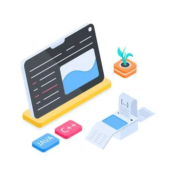 A functional selection of product deployment, language decision, and systemic Stock Illustration
